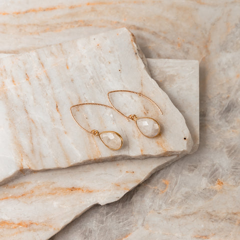 moonstone earrings gold