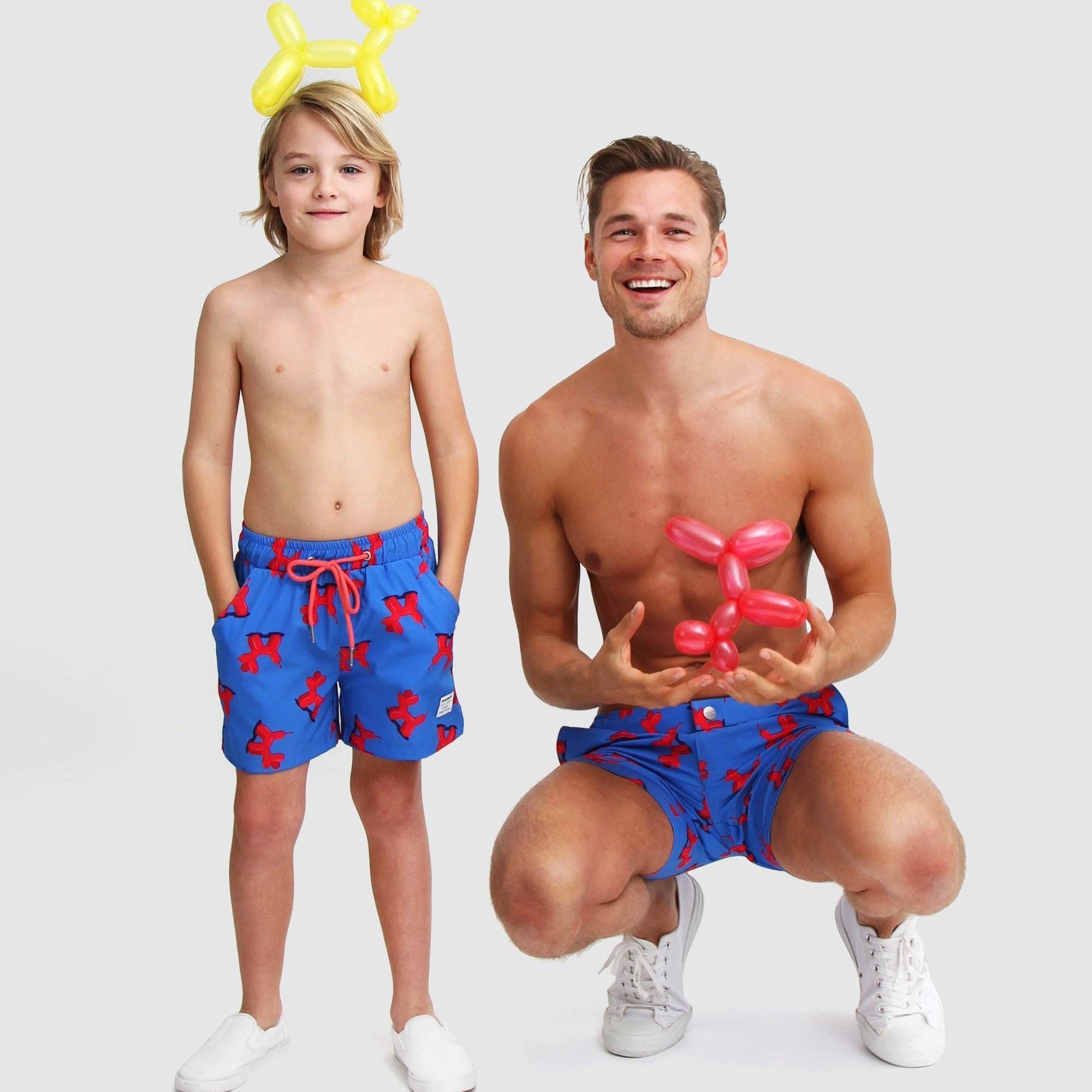 dad son matching swim trunks