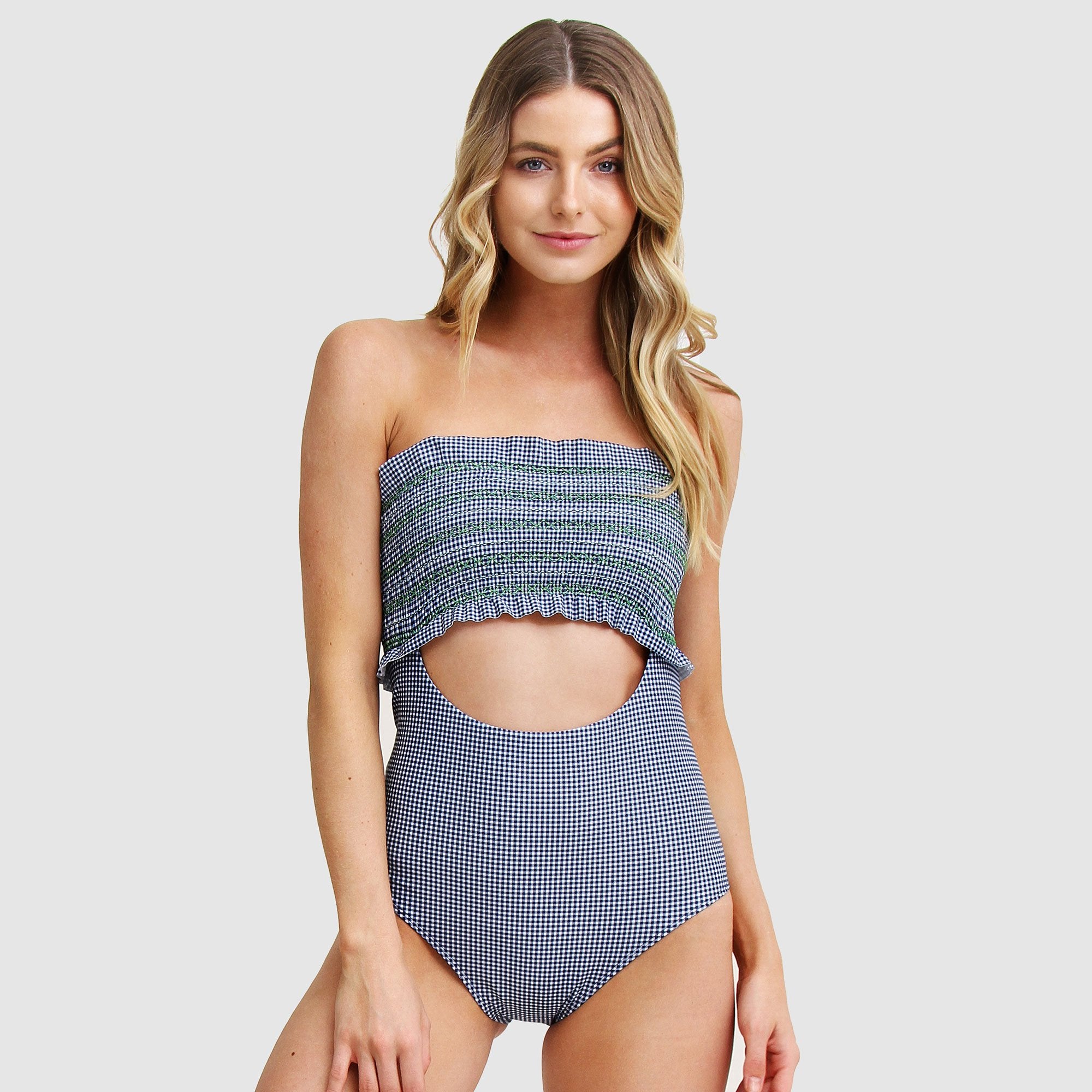 gingham one piece swimsuit