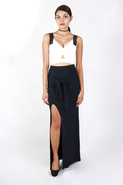 Minx Front Tie Maxi Skirt