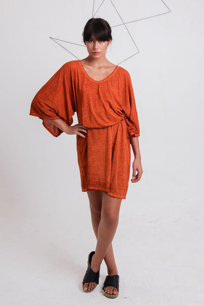 Cold Pigment Kaftan Dress Orange