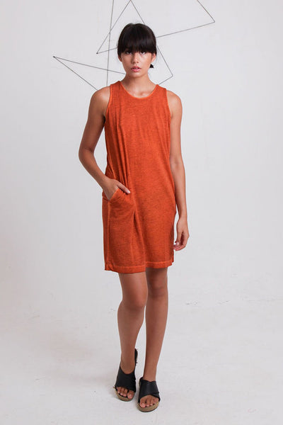 Cold Pigment Mini Dress Orange