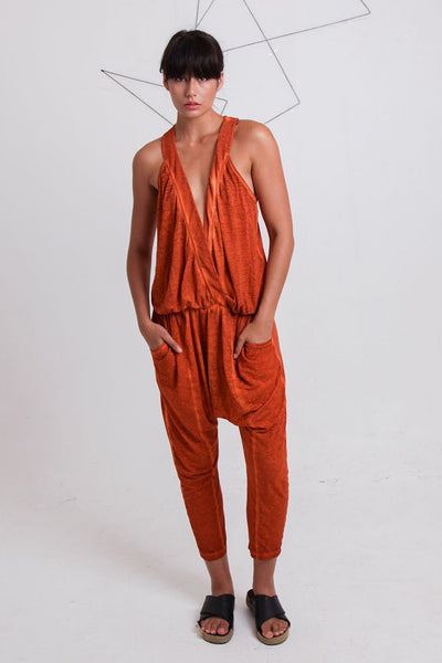 Cold Pigment Jumpsuit Orange