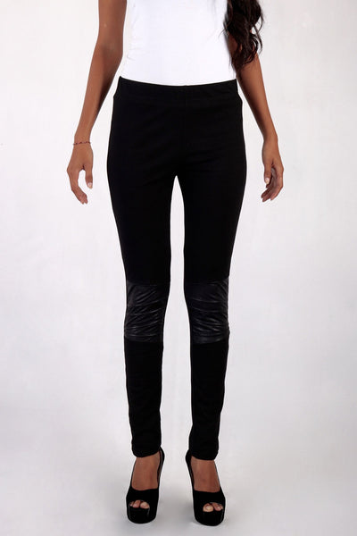 Legging Combination Leather Glossy Knee