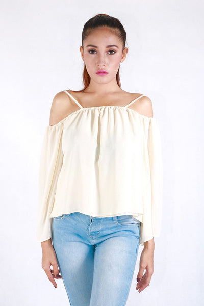 Cream Off Shoulder Top