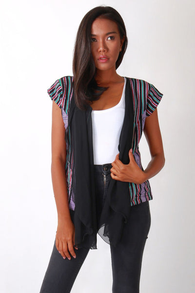 Scarf Outerwear Black Folk Vest