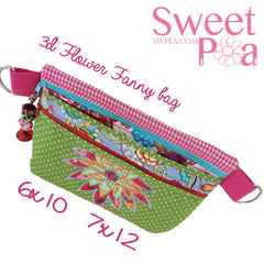 3d flower fanny bag 6x10 7x12