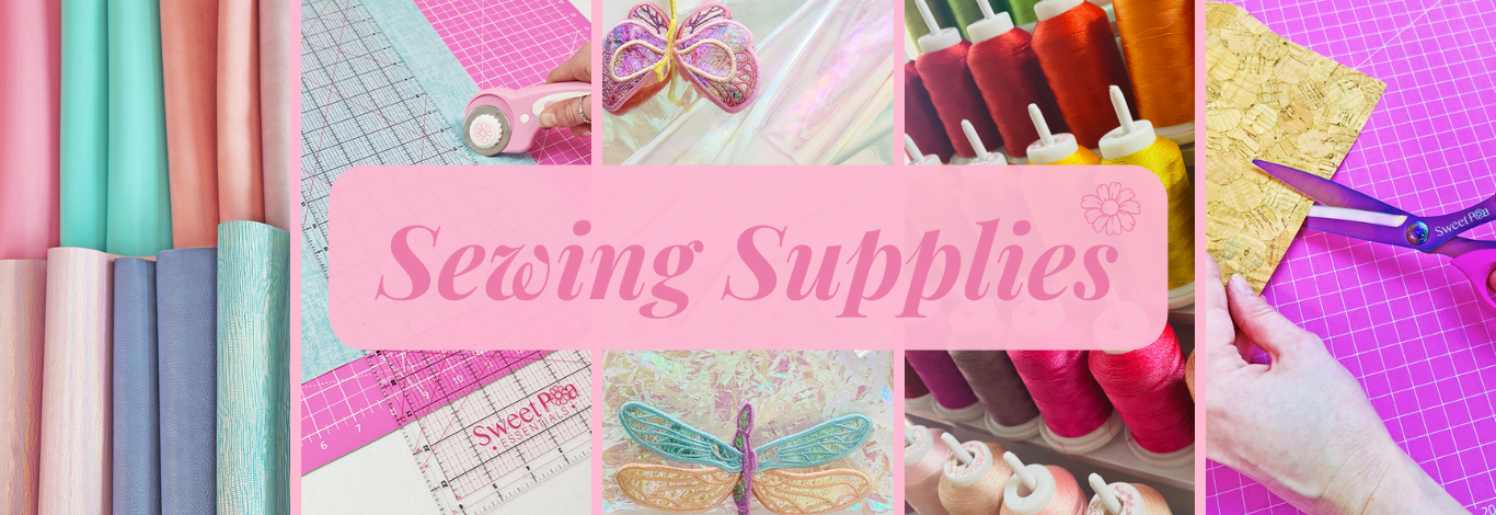 sewing supplies, thread, cork and more sewing tools from sweet pea machine embroidery