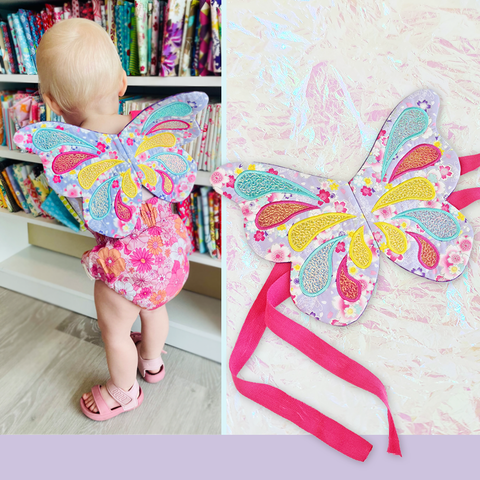 Fairy wings made ITH embroidery design for kids