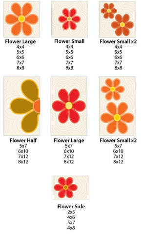 Flower quilt 4x4 5x7 6x10 7x12 8x8 in the hoop machine embroidery ITH