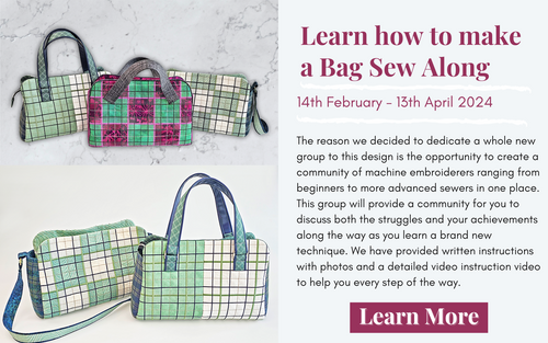 learn a new bag technique group Machine embroidery sew along