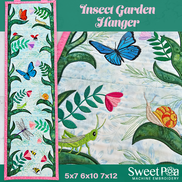 applique bee kind mini garden flag 5x7 6x10 In the Hoop quilt HBS – Honey  Bear Studio