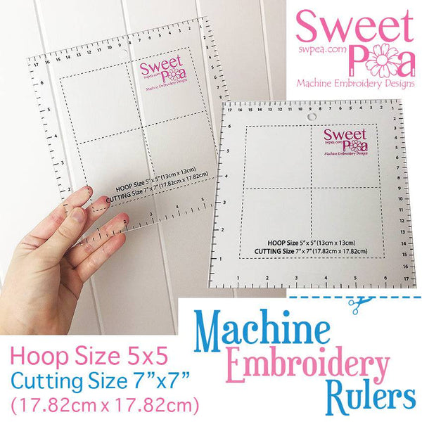 Machine Embroidery Ruler for 6x10 hoop - Worldwide