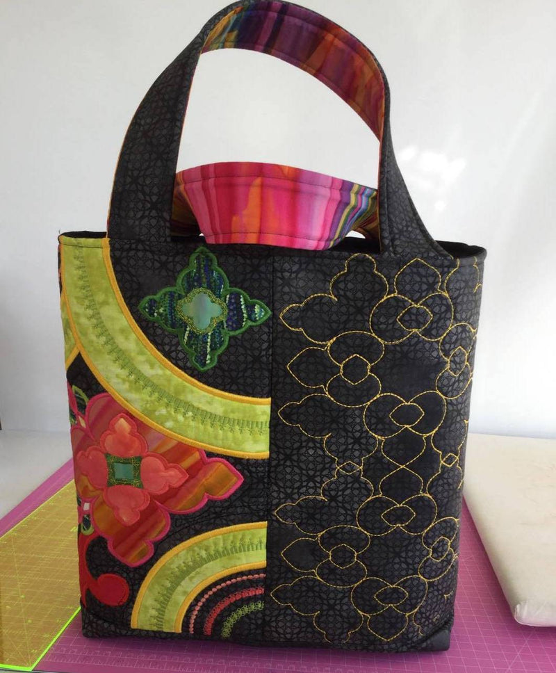 In The Hoop Machine Embroidery Design - Japanese Obi Tote Bag