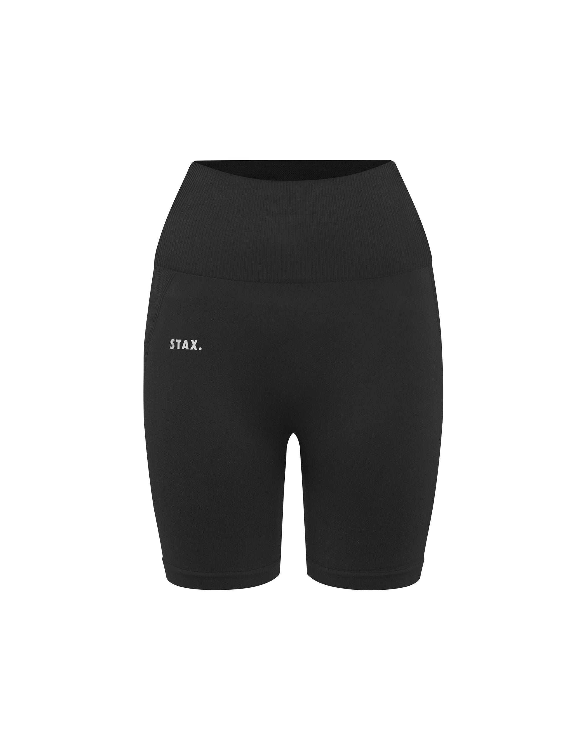 STAX. Premium Seamless V4 Midi Bike Shorts - Vanta Black