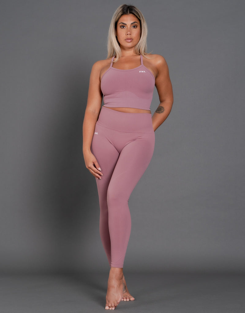 Women's Pink Crop Top & Sports Bra – STAX.