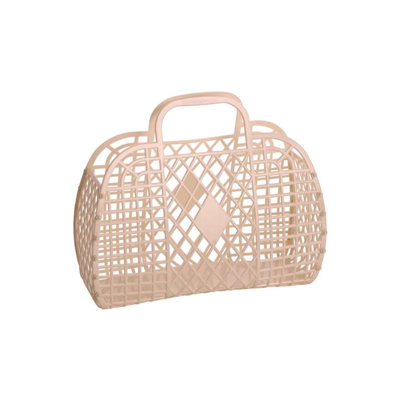 Sun Jellies Retro Basket Strandtaske - Small - Latte