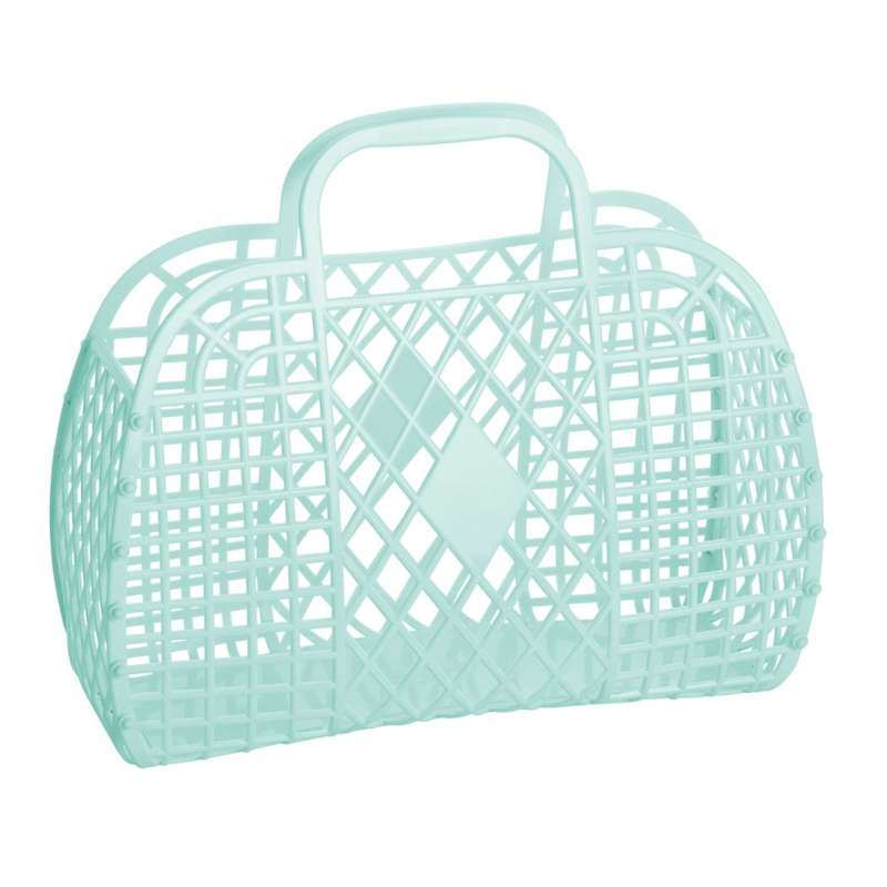 Sun Jellies Retro Basket Strandtaske - Large - Mint