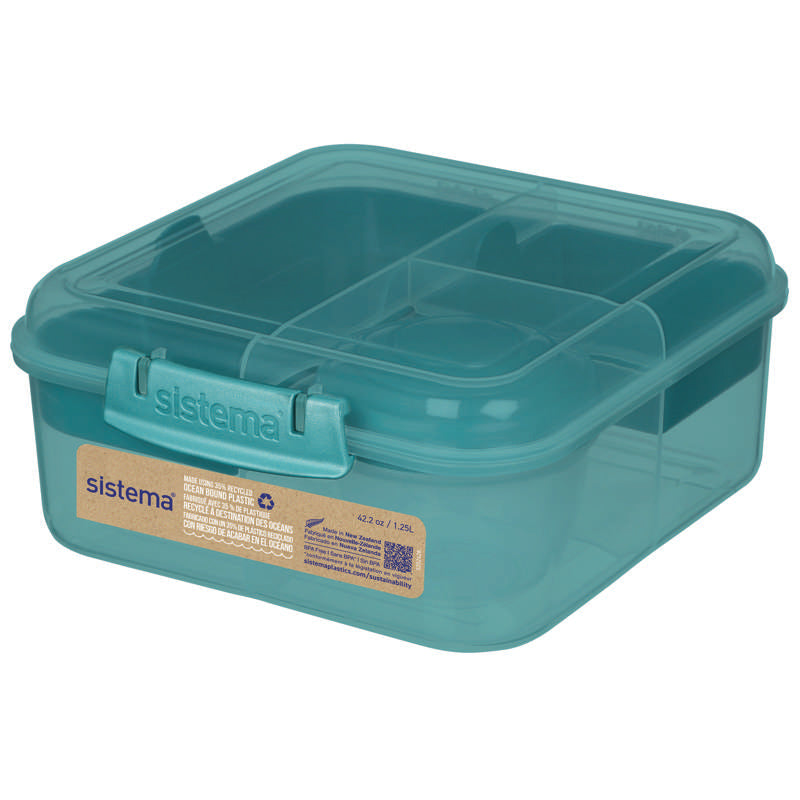 Sistema Ocean Bound Madkasse - Bento Cube - 1.25L - Teal Stone