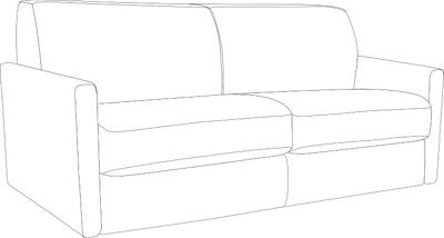 Barete - 3 seater sofa bed slim armrest (dove grey mattress H:17cm)