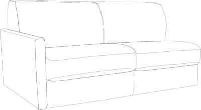 Barete 3 seater lateral sofa bed with slim armrest in fabric. Mattress GREY MEMORY H17cm.