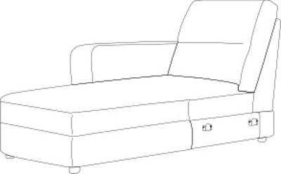 1 seater lateral long chair