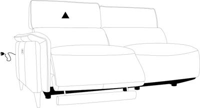 3 seater lateral with 1 electric recliner