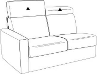 2 SEATER LATERAL SOFA BED MODERN ARMREST (H17 dove-grey mattress)