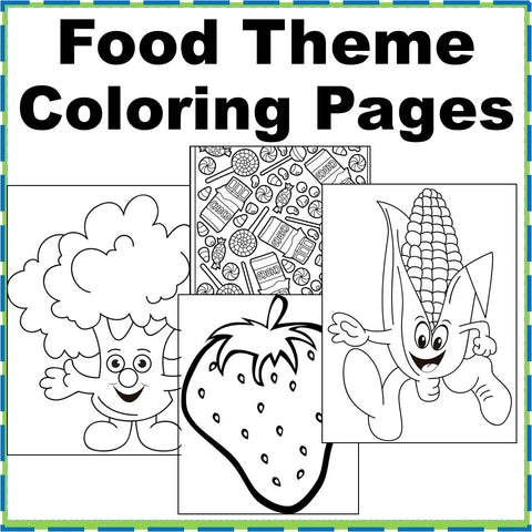 Download Food Theme Coloring Pages Digital Download Kids Cooking Activities