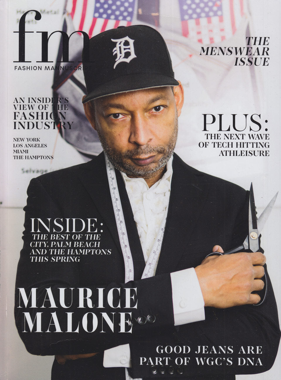 April 2021 Fashion Mannuscript magazine cover featuring designer Maurice Malone, photographed by Andres Sebastian.