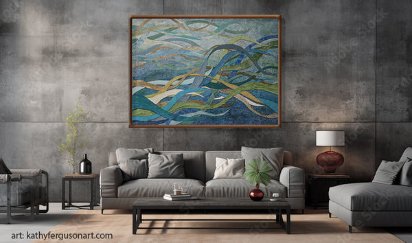 Kathy Ferguson Art large painting in living room