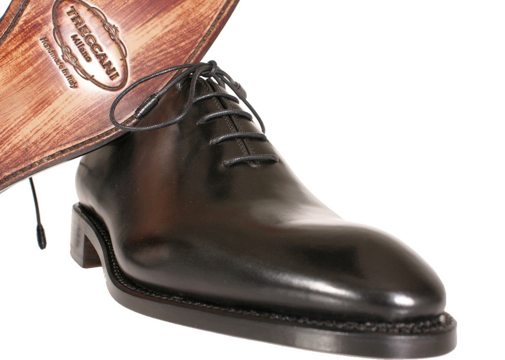 A Pair Of Black Whole Cut Treccani Milano BeSpoke Shoes
