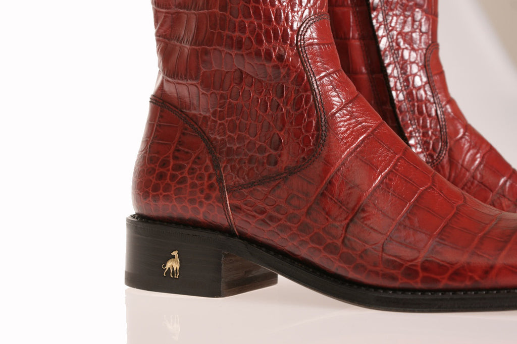 Vittoria Red Alligator Riding Boots 