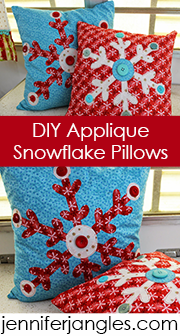 applique snowflake pillows