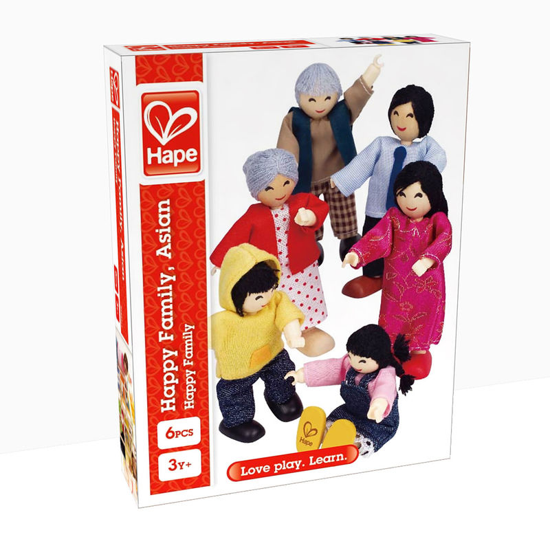 leerboek Slang Pest Hape Happy Family Dolls - Set of 6 Figures- Jillian's Drawers