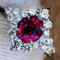 red ruby and diamond ring