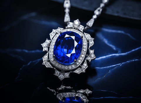 vivid blue sapphire necklace