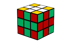 cross pattern on a 3x3 rubiks cube