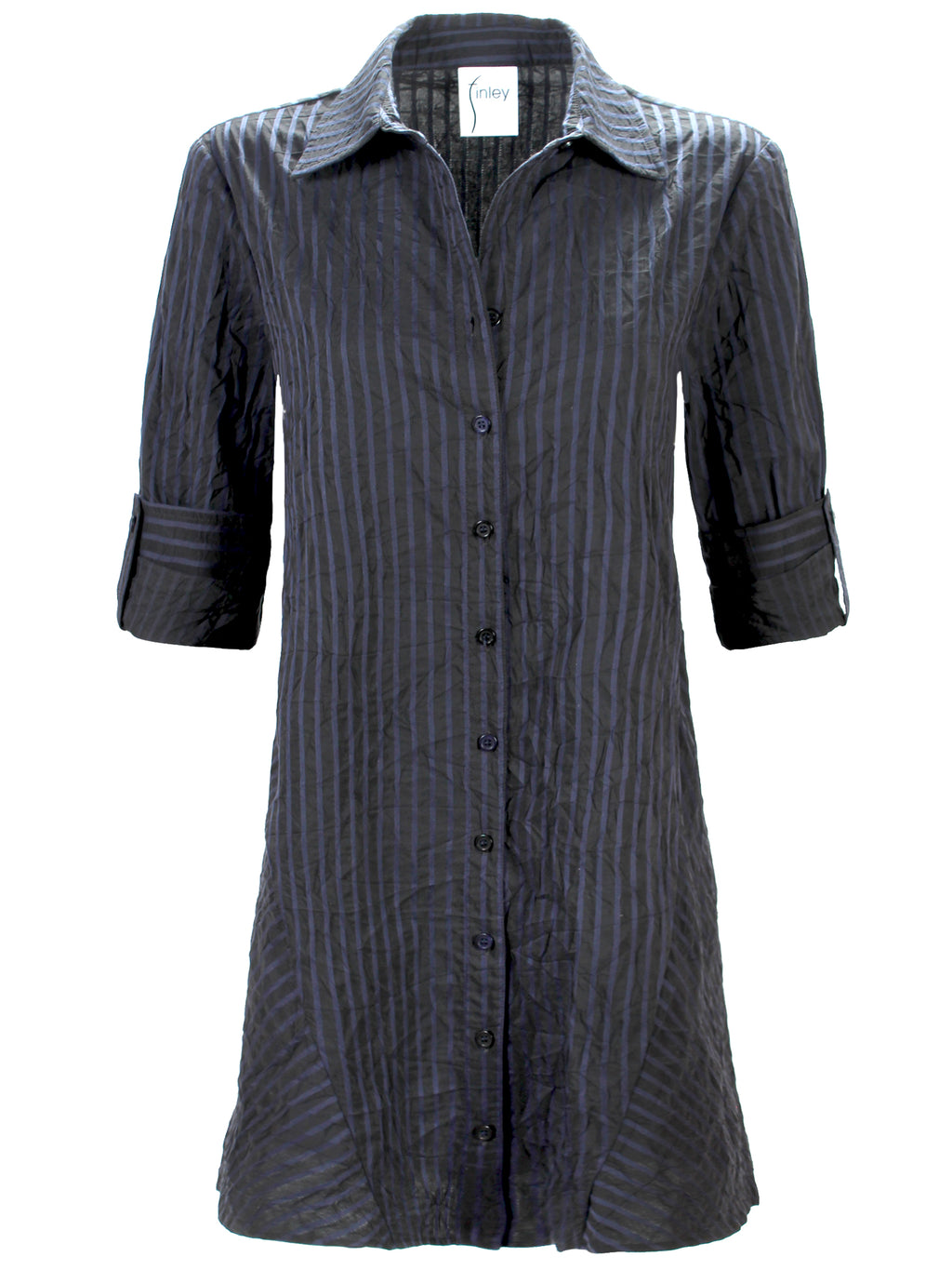 Black Striped Button Up Shirt Dress | Finley Shirts