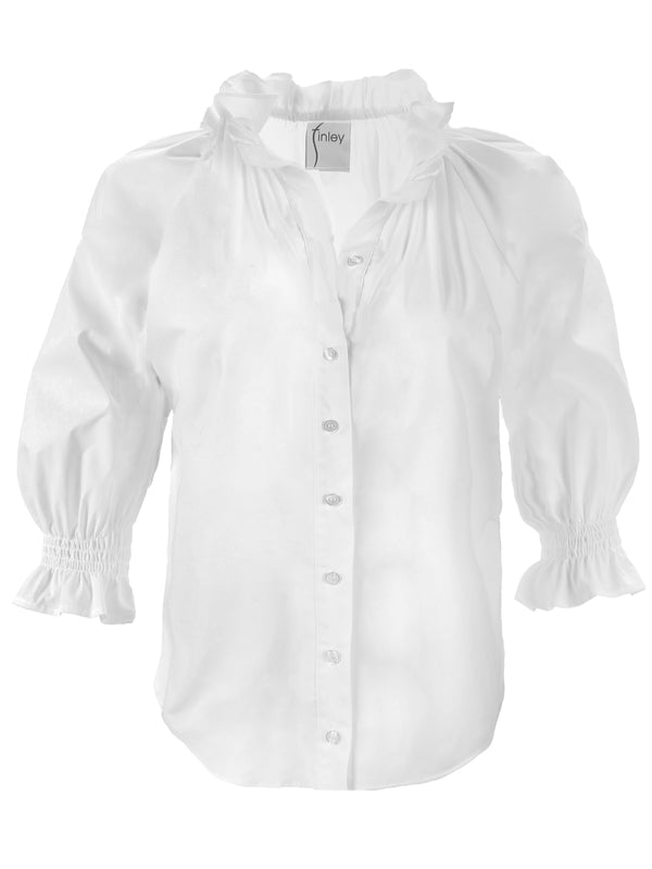 Colombian White Poplin Blouse - Blm A-455