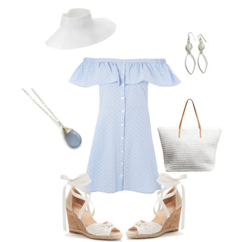 blue and white fashion-Summer fashion-casual Summer style-wedge shoes