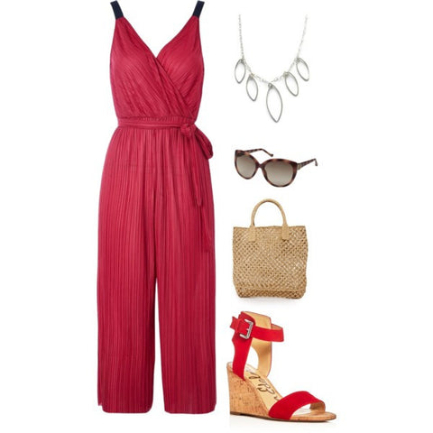 Summer Style: Trendy Red Jumpsuit and Bib Necklace – Fabulous Creations ...