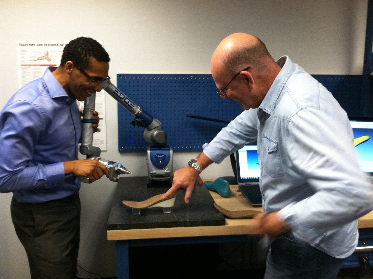 Tony and Terry at the 3-D Scanner.