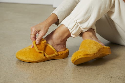 cozy yellow slippers