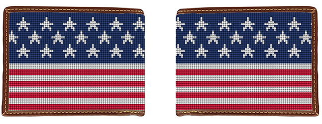 American Flag Needlepoint Wallet