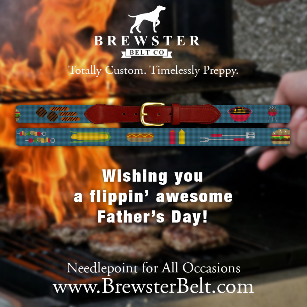 Personalized Fathers Day Gift BBQ Needlepoint Belt