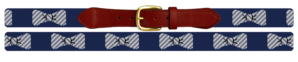 Seersucker Bow Tie Needlepoint Belt