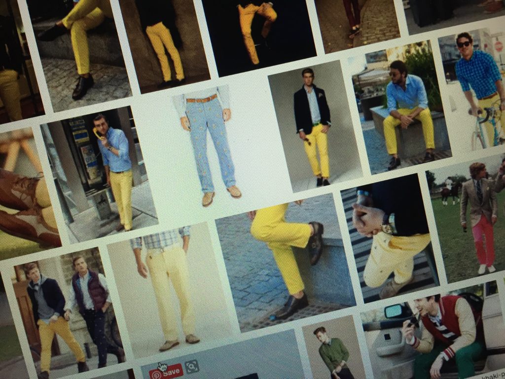 Men's Preppy Yellow Pants for Easter
