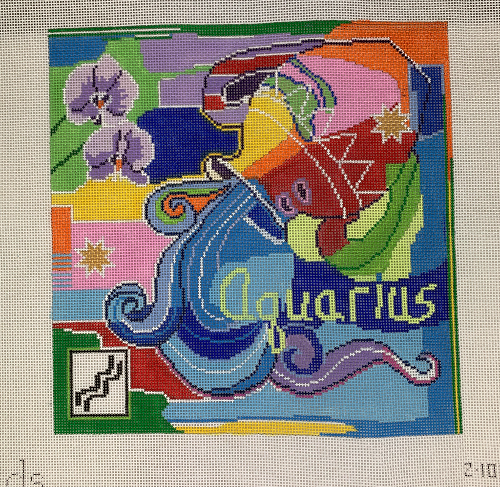 Dolittle Stitchery Z104 Aquarius Zodiac – Beehive Needle Arts