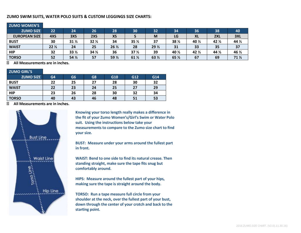 Speedo Size Chart Usa